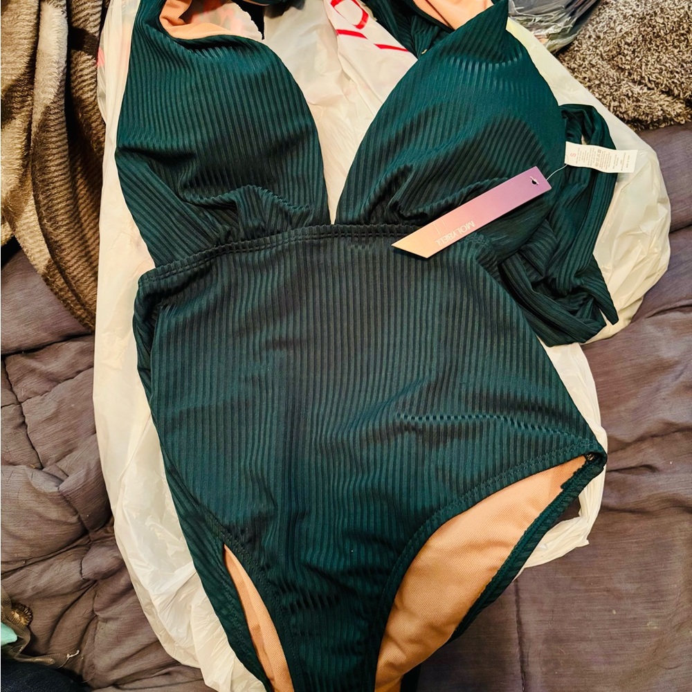 V-neck cross wrap swimsuit